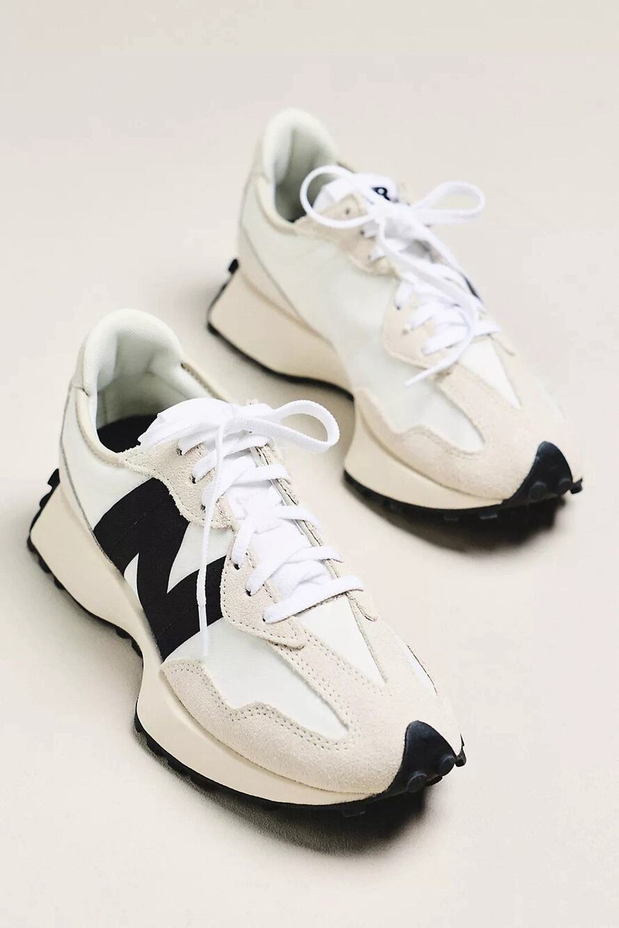 New Balance 327 Low Top Sneakers Shoes Women’s 7.5 Sea Salt/Black Anthropologie
